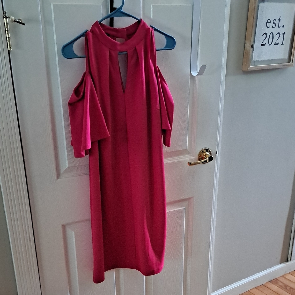 VENUS Pink Cold Shoulder Halter Sundress